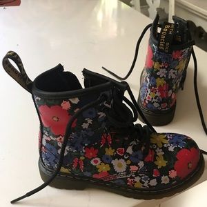 New Kids Dr. Martens Floral Boots, Size 11